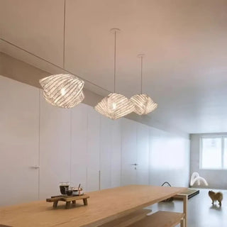 KILA Modern White Pleated Shell Ceiling Light – view 2