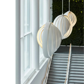 Adjustable blades spherical pendant light, modern white ceiling fixture