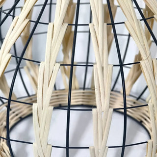 KERIWI Natural Bohemian Bamboo Braid Ceiling Light – view 3