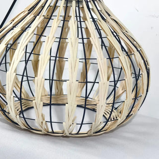 KERIWI Natural Bohemian Bamboo Braid Ceiling Light – view 2