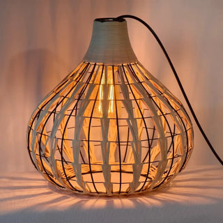 KERIWI Natural Bohemian Bamboo Braid Ceiling Light – view 4