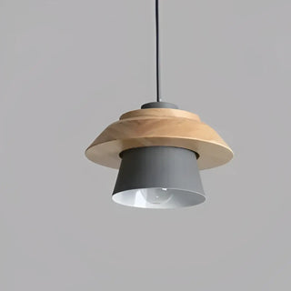 LOCORE Modern Scandinavian Wood and Colour Ceiling Light – view 5