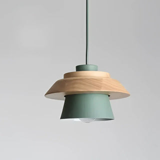 LOCORE Modern Scandinavian Wood and Colour Ceiling Light – view 4