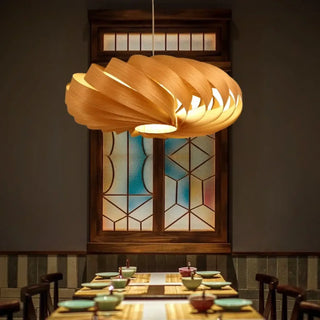 Modern warm wooden pendant lamp, ceiling hanging light fixture