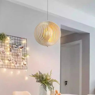 ARIVAH Wood Spiral Design Ceiling Light – view 3