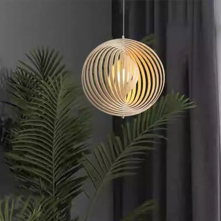 ARIVAH Wood Spiral Design Ceiling Light – view 1