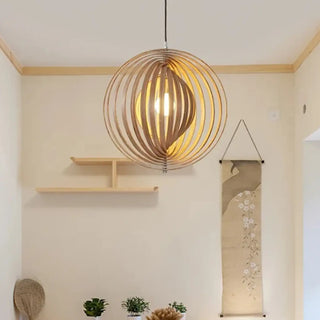 ARIVAH Wood Spiral Design Ceiling Light – view 5