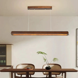 PLEMITE Linear Dark Wood LED Modern Ceiling Light – view 5