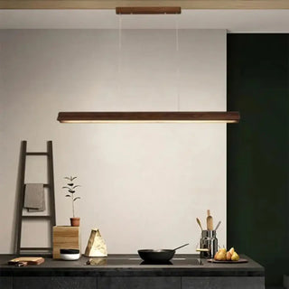 PLEMITE Linear Dark Wood LED Modern Ceiling Light – view 1