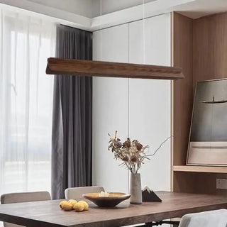 PLEMITE Linear Dark Wood LED Modern Ceiling Light – view 3