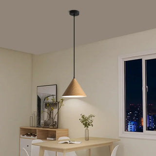 ALINAH Solid Wood Cone Shape Nordic Style Ceiling Light – view 1