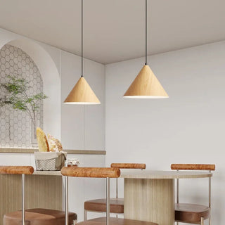ALINAH Solid Wood Cone Shape Nordic Style Ceiling Light – view 4