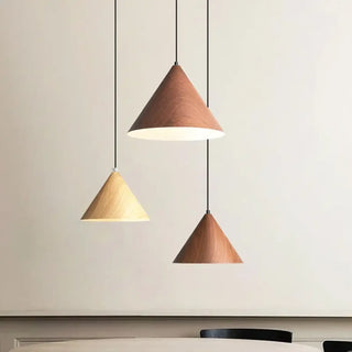 ALINAH Solid Wood Cone Shape Nordic Style Ceiling Light – view 2