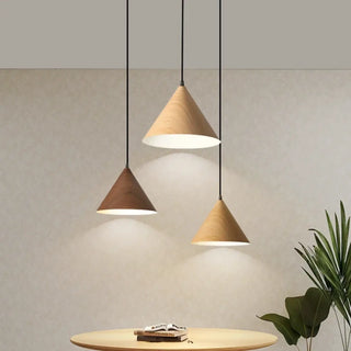ALINAH Solid Wood Cone Shape Nordic Style Ceiling Light – view 3