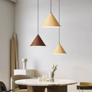 ALINAH Solid Wood Cone Shape Nordic Style Ceiling Light – view 5