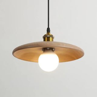 NANIMA Natural Wood Slat Round Minimalist Ceiling Light – view 2