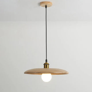 NANIMA Natural Wood Slat Round Minimalist Ceiling Light – view 1