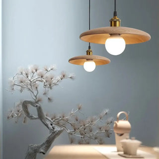 MANI Natural Wood Brass Visible Globe Bulb Ceiling Light – view 3