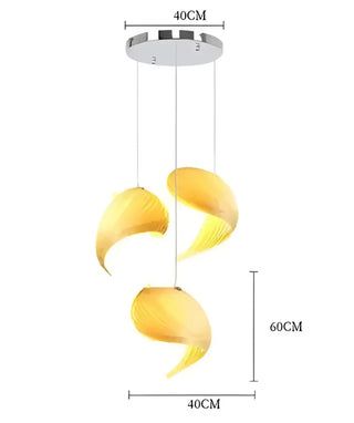 Twisted organic wood pendant ceiling lamp, handcrafted sculptural hanging light