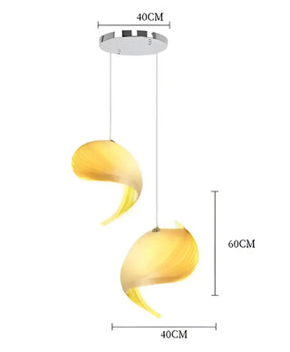 Sculptural twisted wooden pendant light, handcrafted organic hanging ceiling lamp
