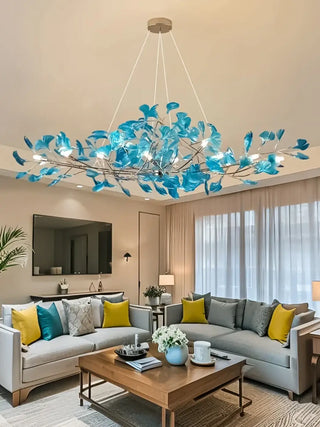 MEFL Metal Branches Blue Leaves Modern Ceiling Light – view 4