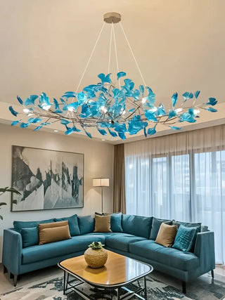 MEFL Metal Branches Blue Leaves Modern Ceiling Light – view 3