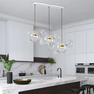 CIRIES Blown Glass Bubbles and Gilded Brass Dining Ceiling Light – view 1