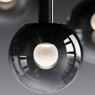 Designer black ball waterfall pendant light, modern hanging ceiling lamp