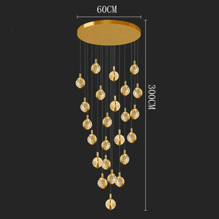 DISCA Luxury Cascade Gilded Crystal Discs Ceiling Light – view 4