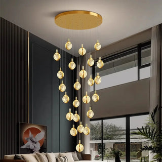 DISCA Luxury Cascade Gilded Crystal Discs Ceiling Light – view 10