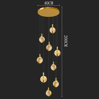 DISCA Luxury Cascade Gilded Crystal Discs Ceiling Light – view 1