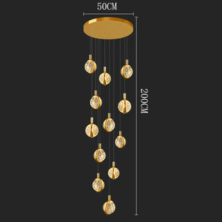 DISCA Luxury Cascade Gilded Crystal Discs Ceiling Light – view 2