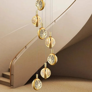 DISCA Luxury Cascade Gilded Crystal Discs Ceiling Light – view 8