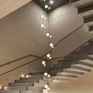 Modern gold waterfall pendant lamp, sphere LED ceiling hanging fixture
