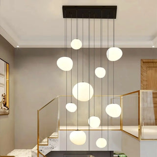 PLEHAU Cascade Modern Bowls White High Ceiling Light – view 1