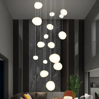 PLEHAU Cascade Modern Bowls White High Ceiling Light – view 2