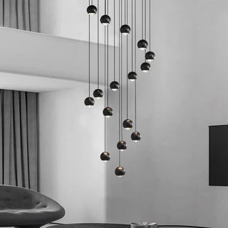KOJOROI Modern Black Globe Cascade Ceiling Light – view 4