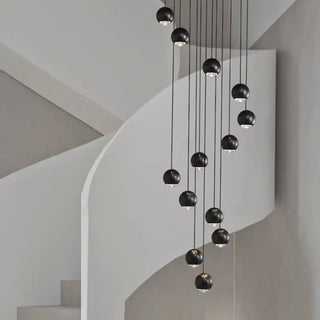 KOJOROI Modern Black Globe Cascade Ceiling Light – view 5