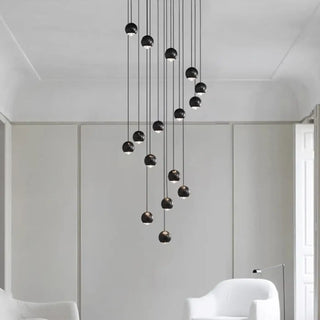 KOJOROI Modern Black Globe Cascade Ceiling Light – view 1