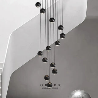 KOJOROI Modern Black Globe Cascade Ceiling Light – view 2