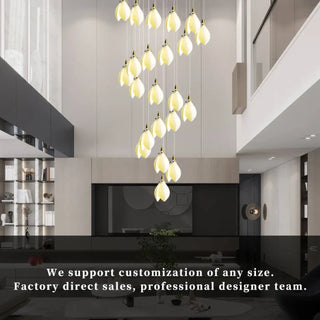 CASA Cascade Metal and Ceramic Petals Ceiling Light – view 4