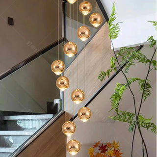 MIDOLOSIS Cascade Spiral Gilded Elegant Ball Ceiling Light – view 2