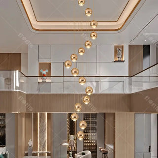 MIDOLOSIS Cascade Spiral Gilded Elegant Ball Ceiling Light – view 5