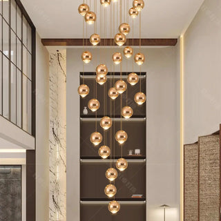 MIDOLOSIS Cascade Spiral Gilded Elegant Ball Ceiling Light – view 4