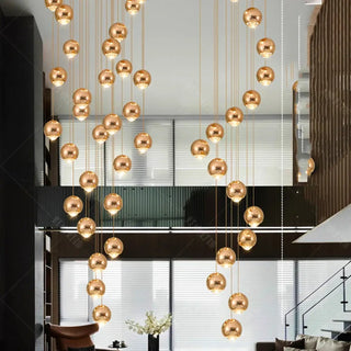 MIDOLOSIS Cascade Spiral Gilded Elegant Ball Ceiling Light – view 3