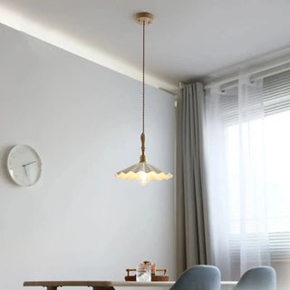 LOCU White Ceramic Wavy Vintage-Chic Ceiling Light – view 3