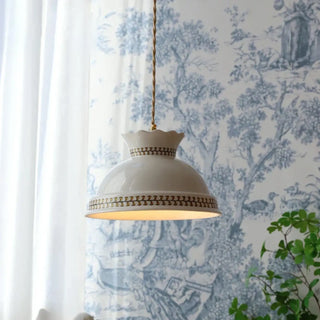 AMISIA White Ceramic Rustic Style Ceiling Light – view 2