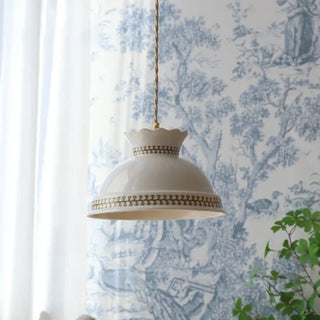 AMISIA White Ceramic Rustic Style Ceiling Light – view 1
