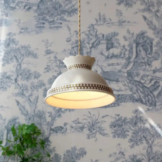 AMISIA White Ceramic Rustic Style Ceiling Light – view 3