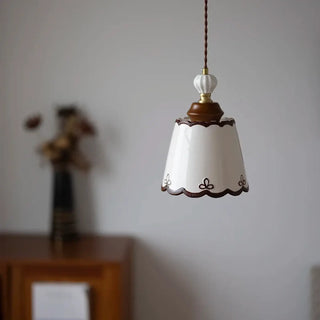 BOISERE Ceramic and Wood with Elegant Shade Ceiling Light – view 1